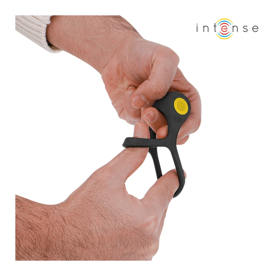 INTENSE - ALEX VIBRATORE DOPPIO ANELLO PER PENE 10 VIBRAZIONI NERO
